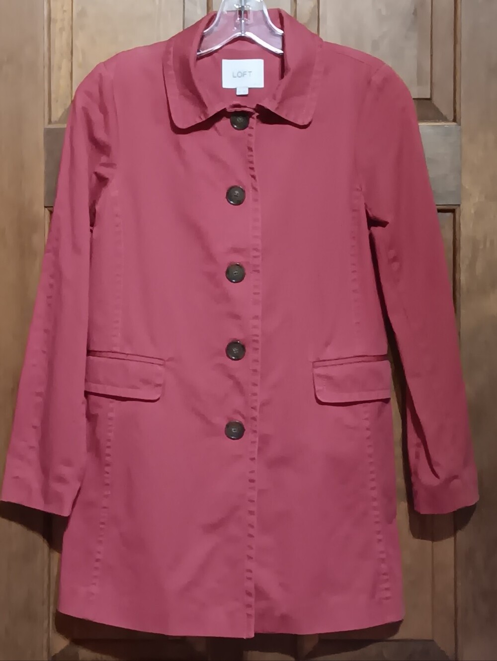 Ann Taylor Loft Fall Coat 100% Cotton with Lining 0P 0 Petite EUC Worn 3 Times